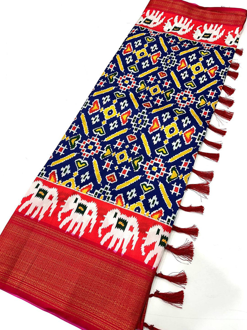 Blue Chanderi Silk Patola Radiance Saree