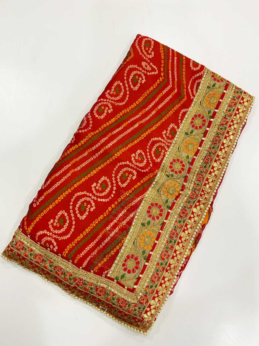 Regal Chinnon Foil Work Saree