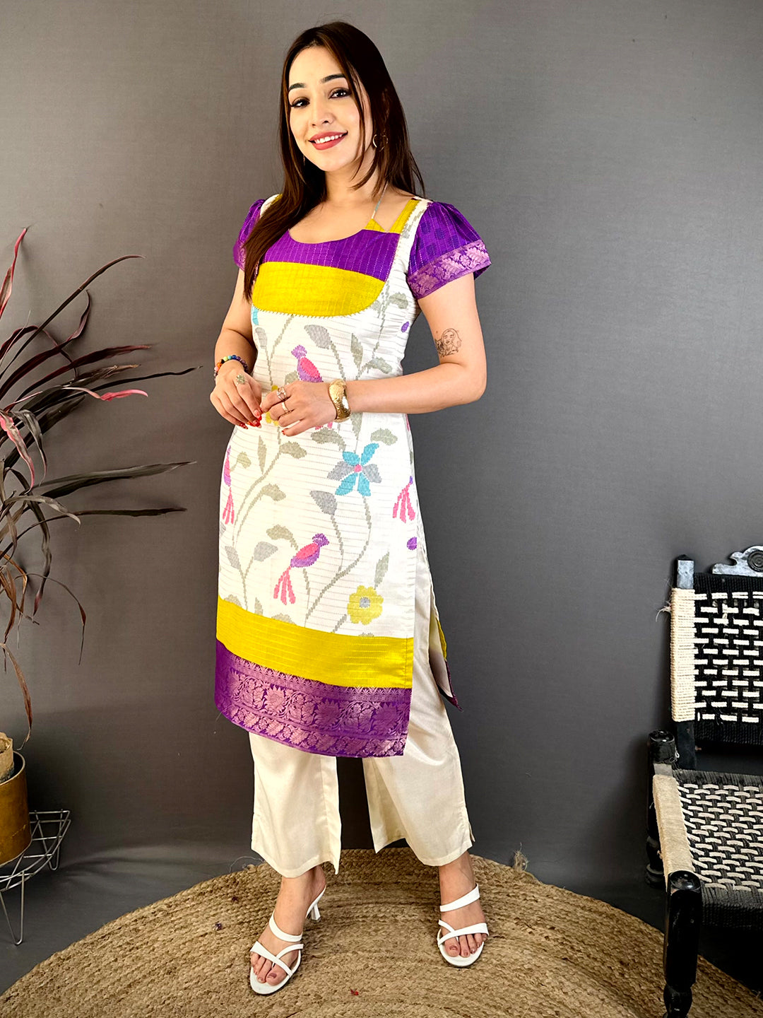 Stylish Kota Doriya Round Dori Neck Kurti