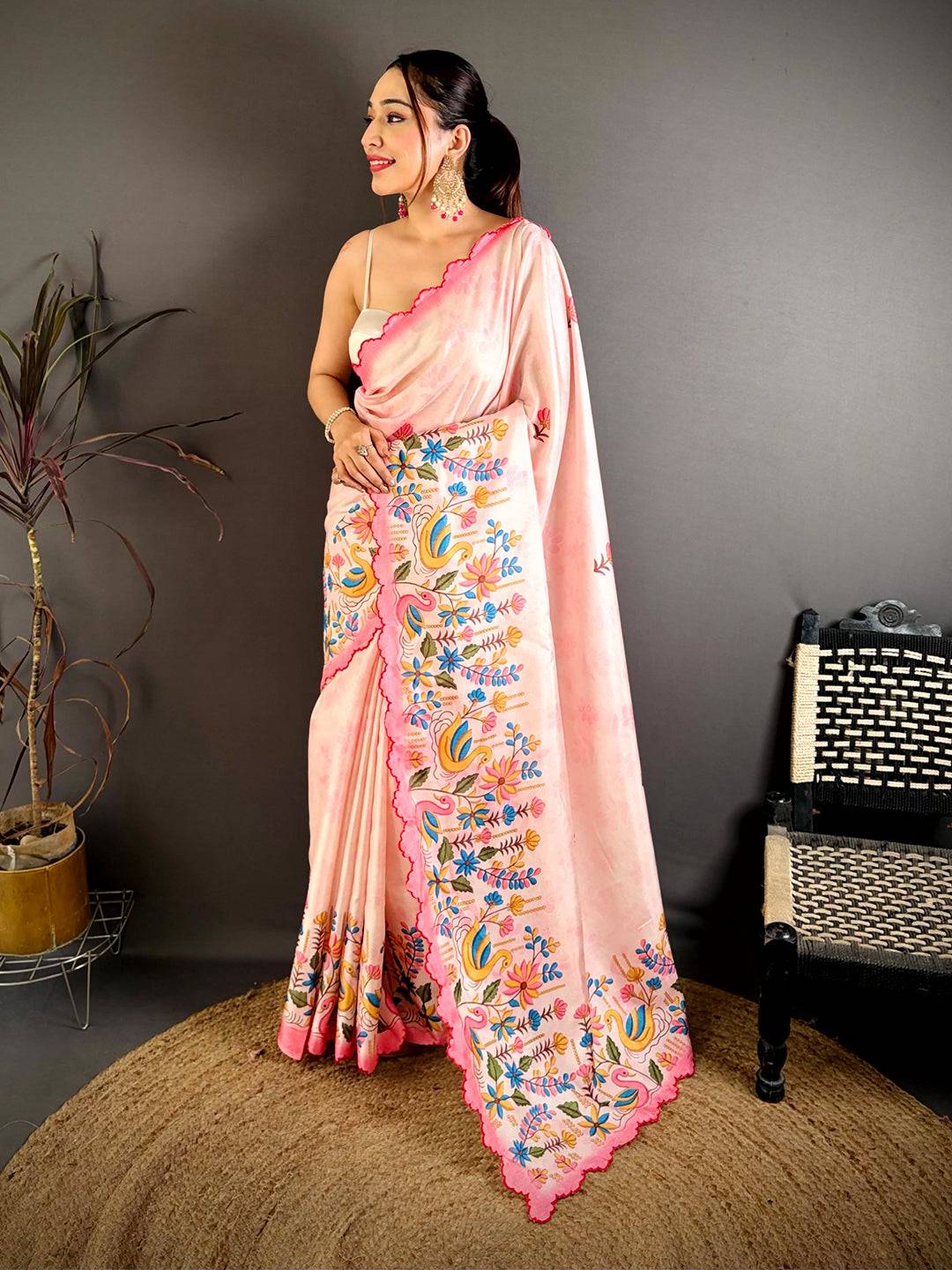 Soft Tussar Duck Kalamkari Print Saree