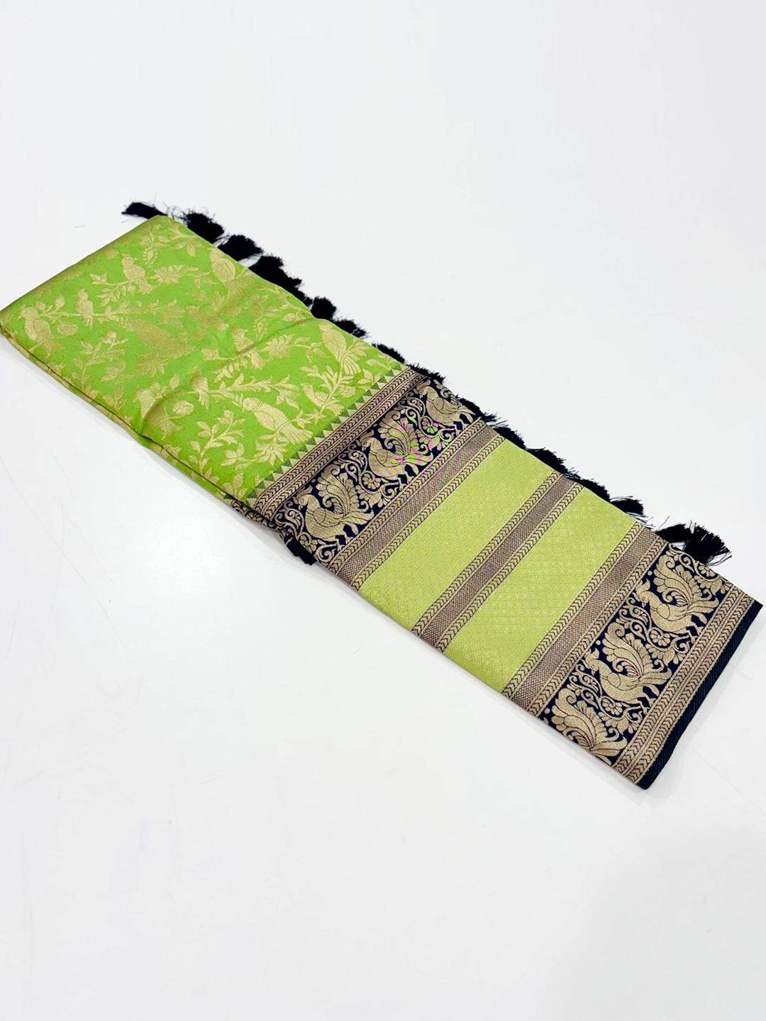 Peacock Green Banarasi Silk Saree