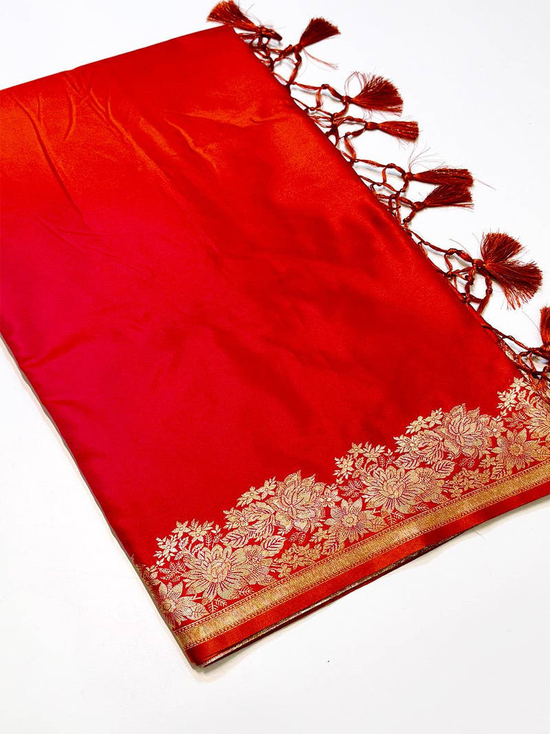 Elegant Ombre Weaving Mashru Silk Saree