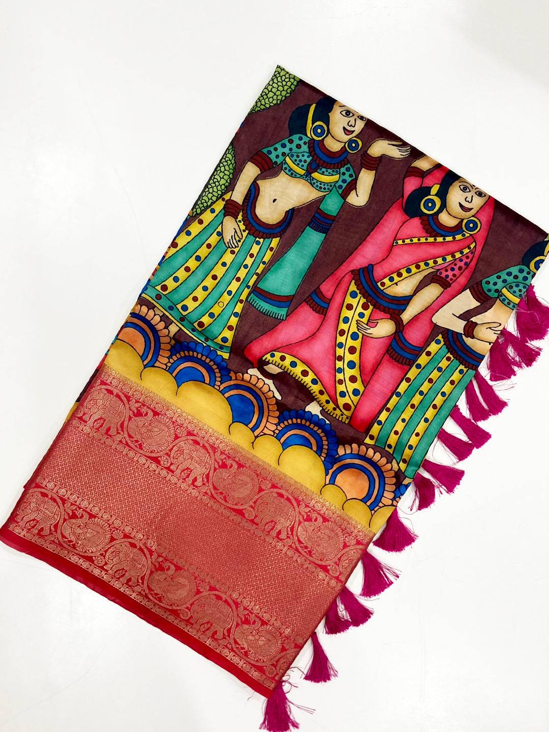 Elegant Banarasi Silk Kalamkari Pattern Saree