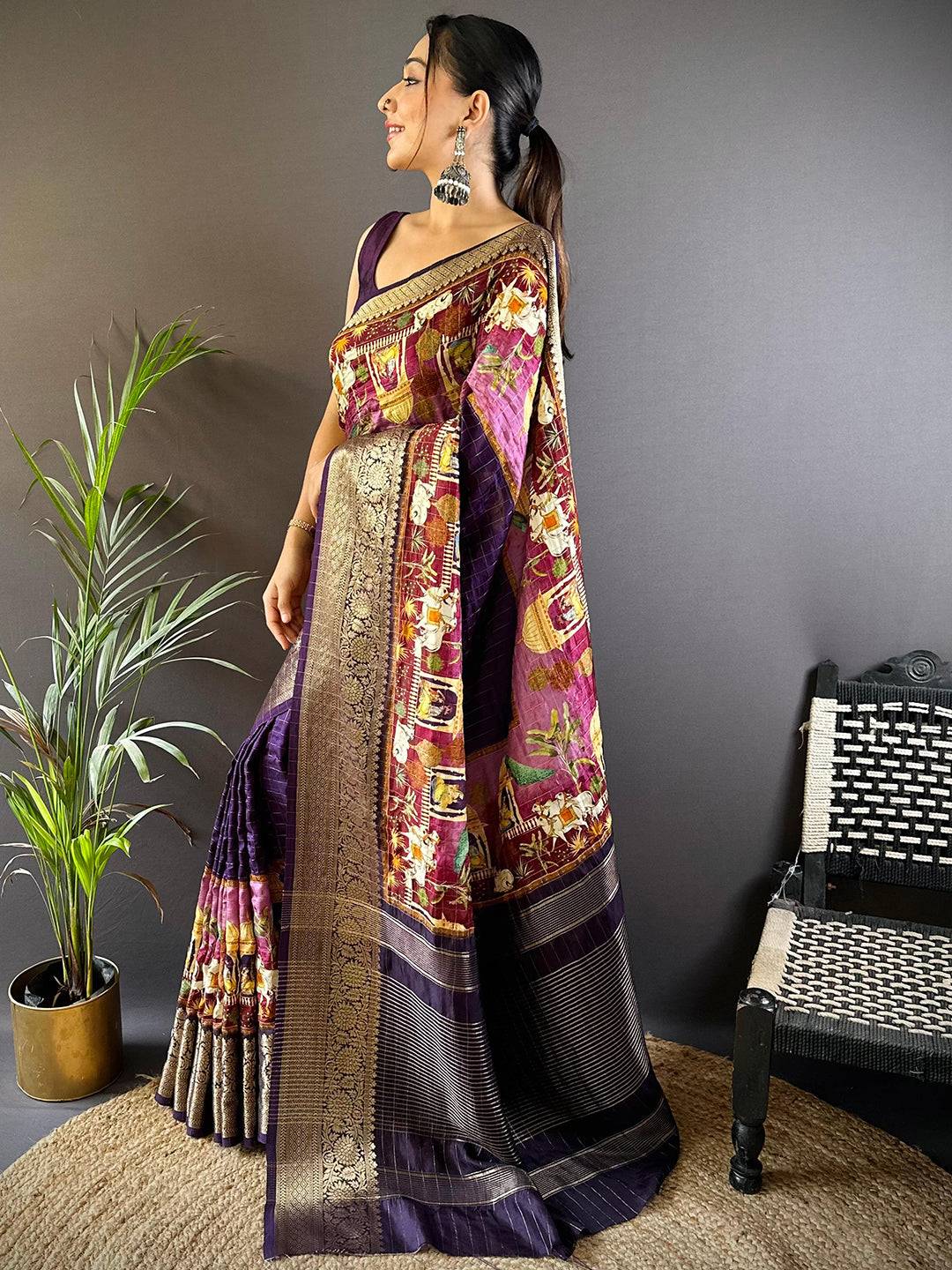 Mughal Heritage Viscose Dola Silk Saree