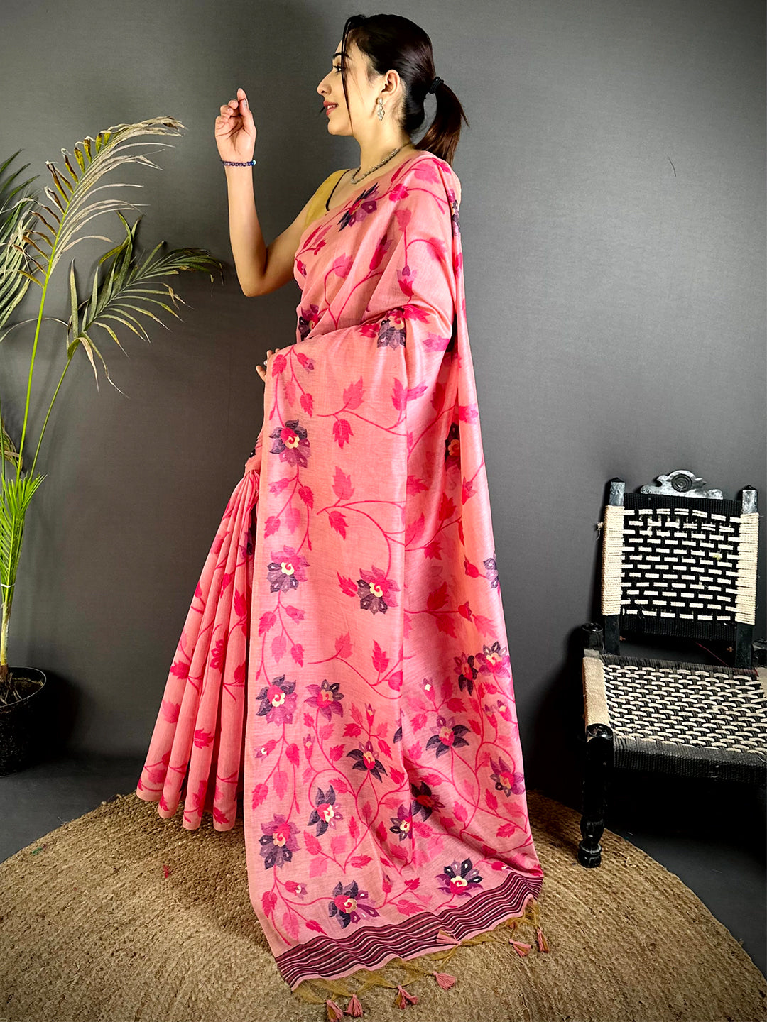 Heritage Khadi Jamdani Saree