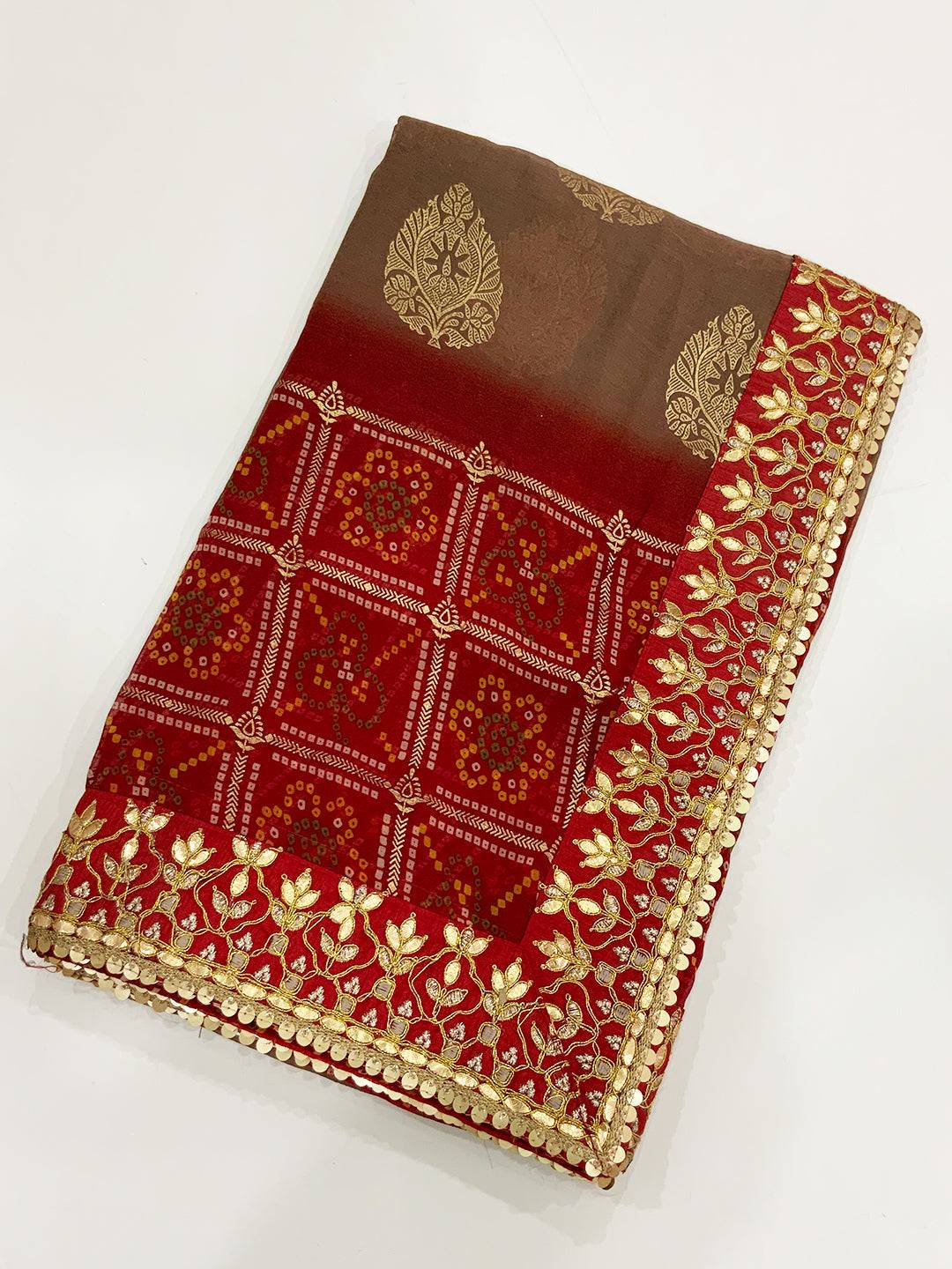 Artisan Bandhej Foil Work Saree
