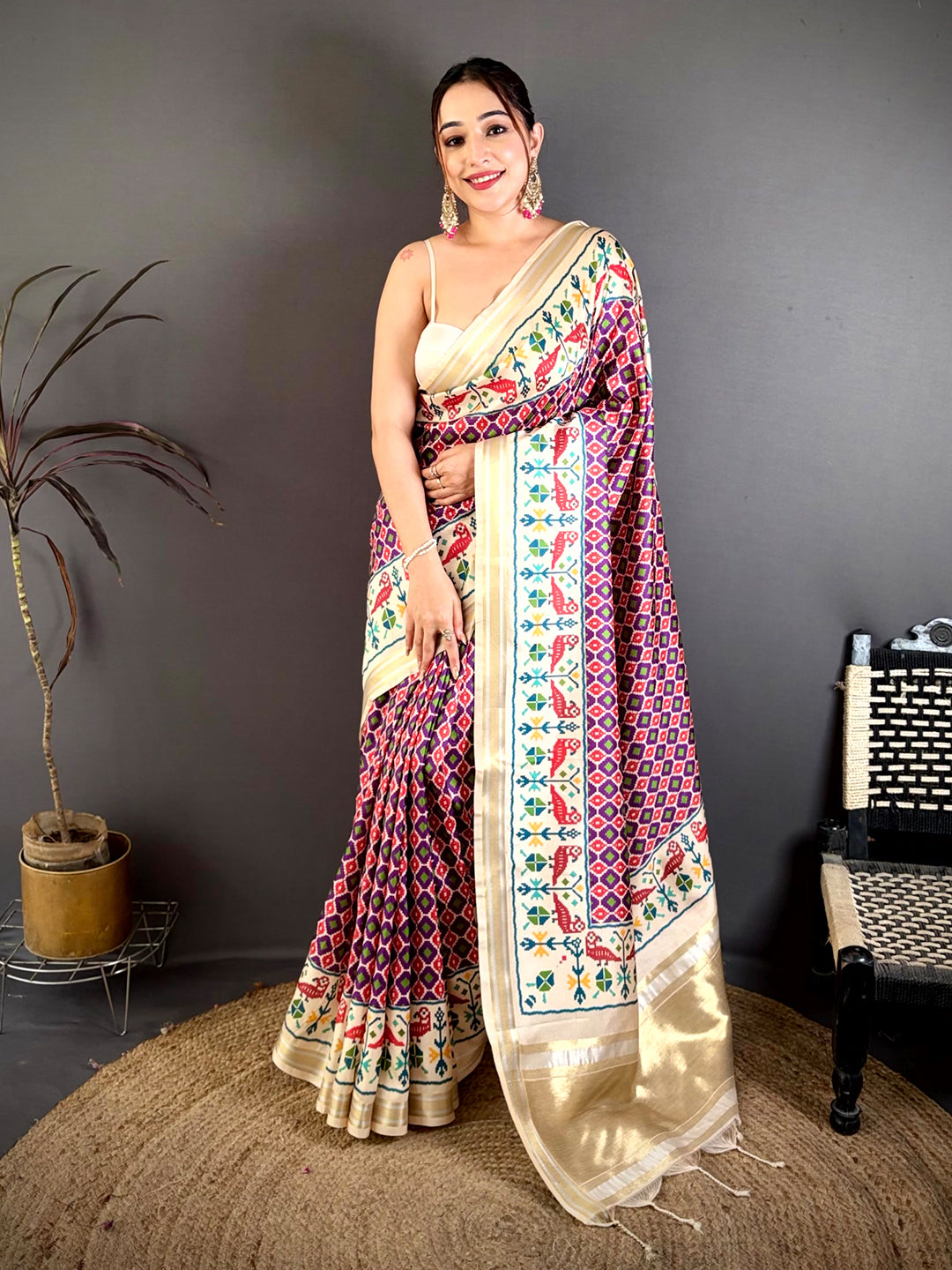 Regal Ikkat Soft Kanchi Silk Saree