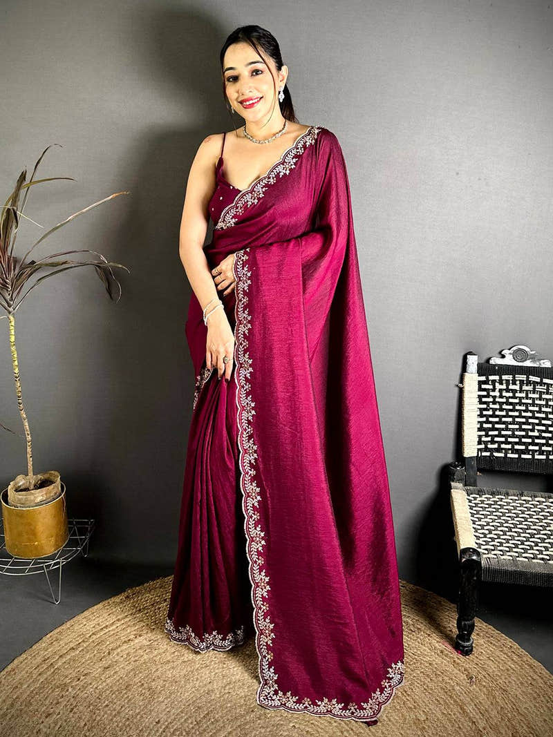 Radiant Diamond Zarkhond Chiffon Silk Saree