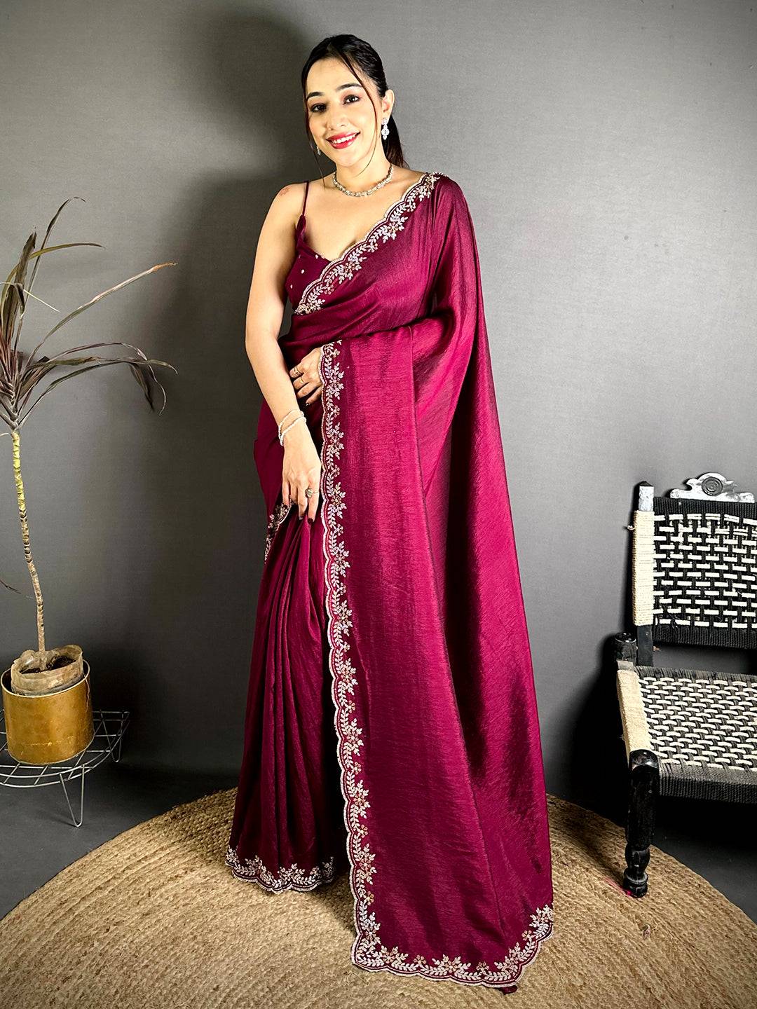 Radiant Diamond Zarkhond Chiffon Silk Saree