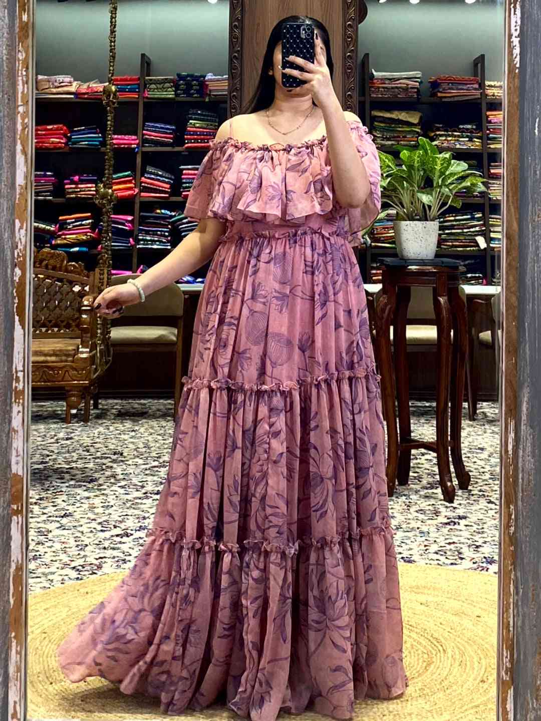 Mauve Botanical Floral Dress