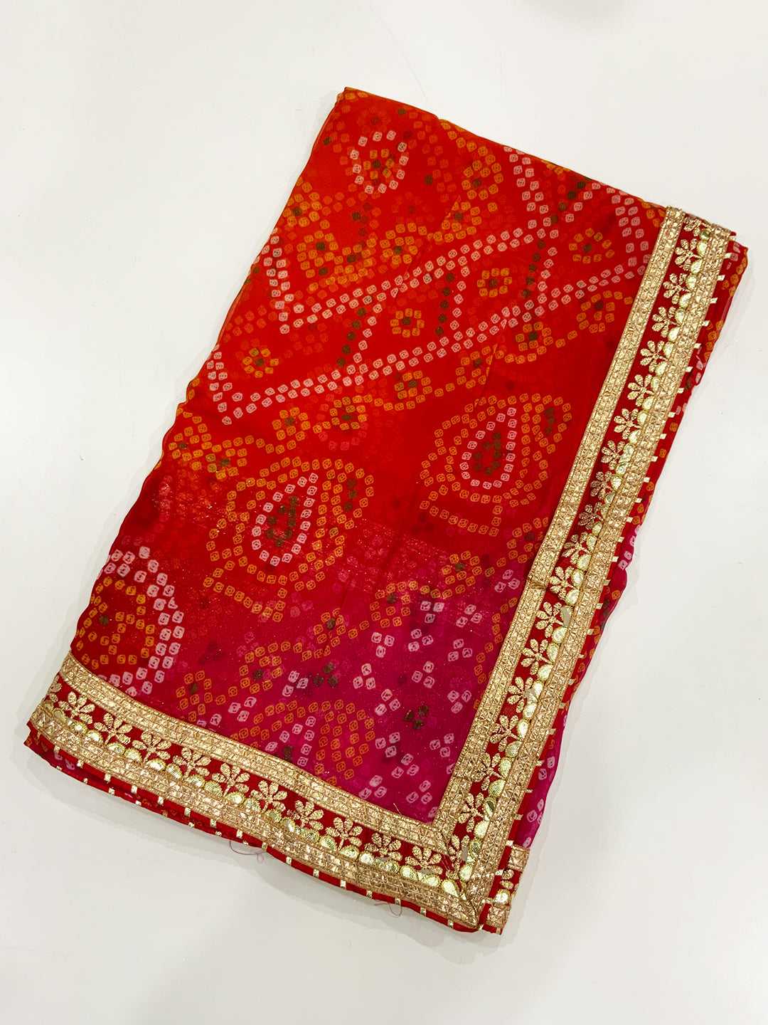 Graceful Chinnon Chiffon Bandhej Saree
