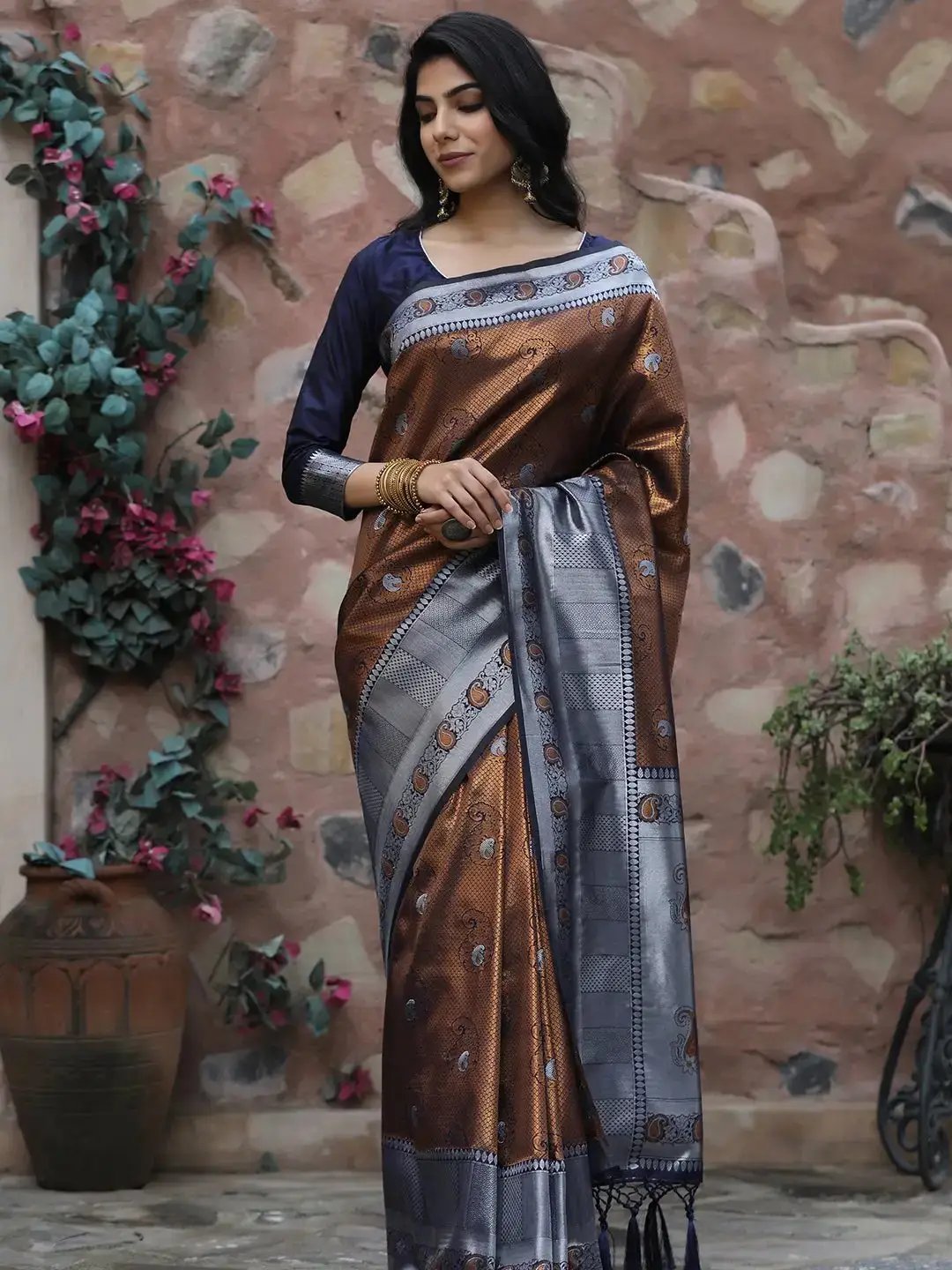 Kanjivaram Silk Saree with Zari Work