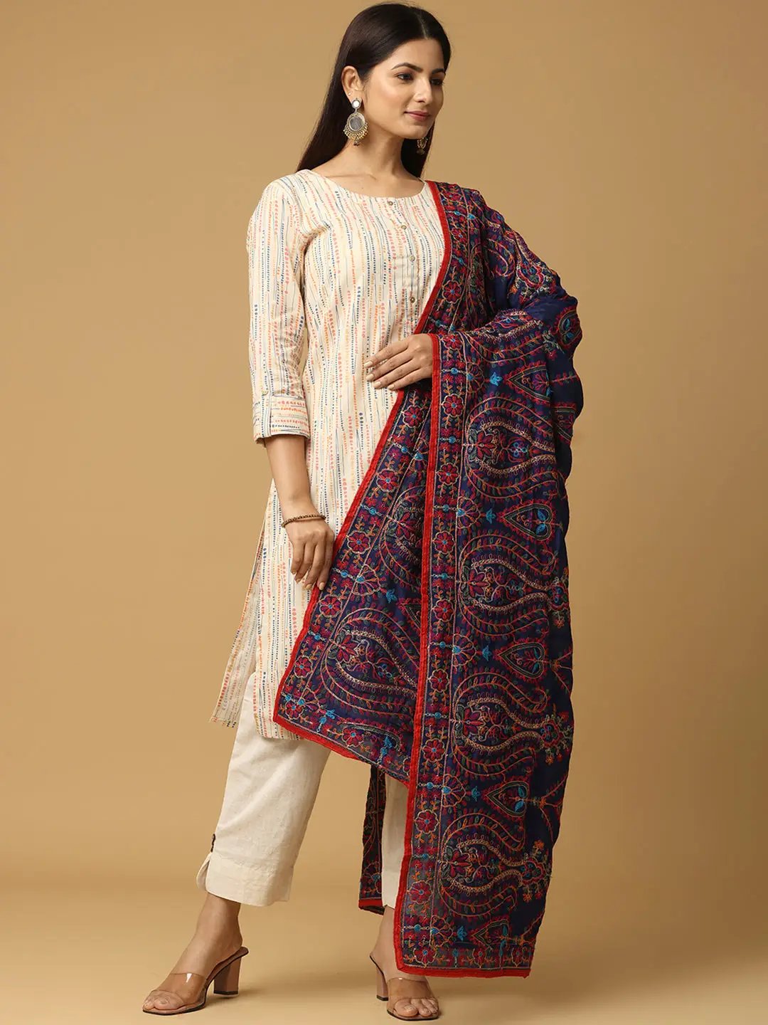 Elegant Poly Chiffon Pashmina Dupatta with Embroidery
