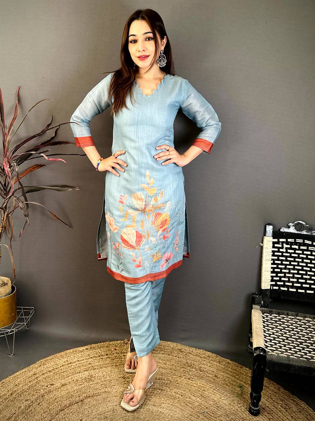 Classic Cotton Zari Ari Work Kurti
