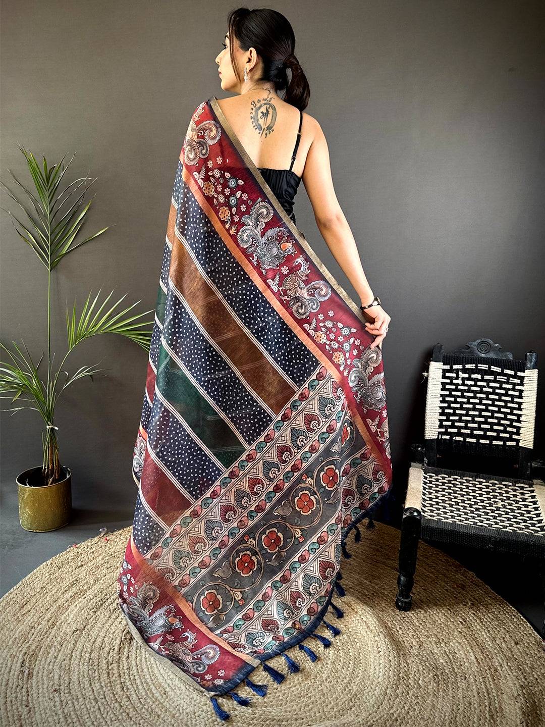 Radiant Soft Chanderi Cotton Bandhej Print Saree