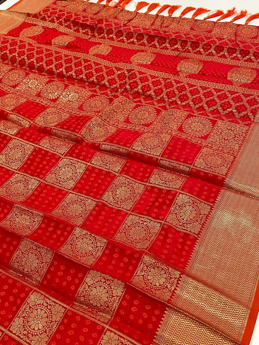 Red Banarasi Square Patola Saree