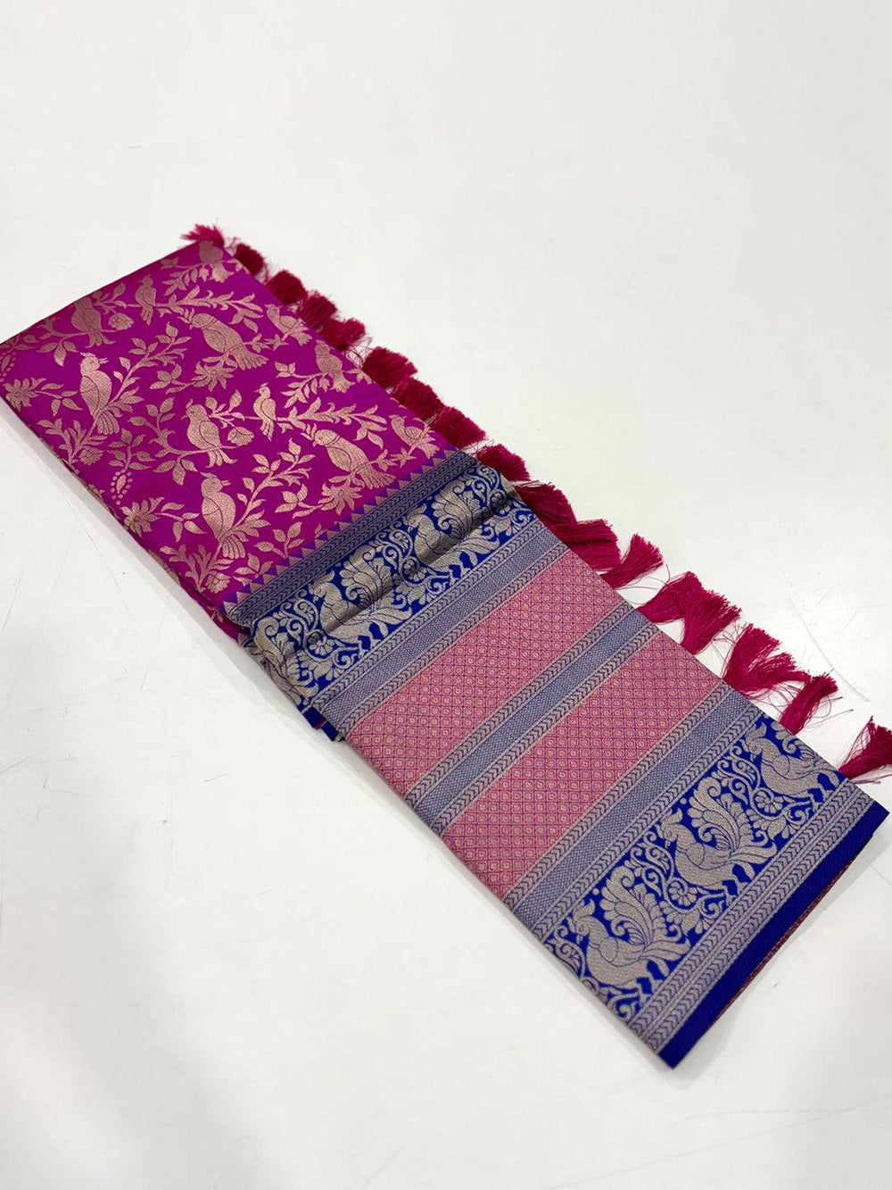 Peacock Purple Banarasi Silk Saree