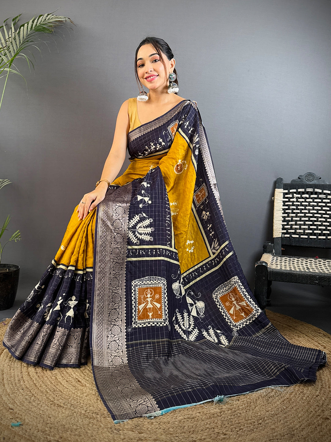 Radiant Viscose Kalamkari Warli Saree