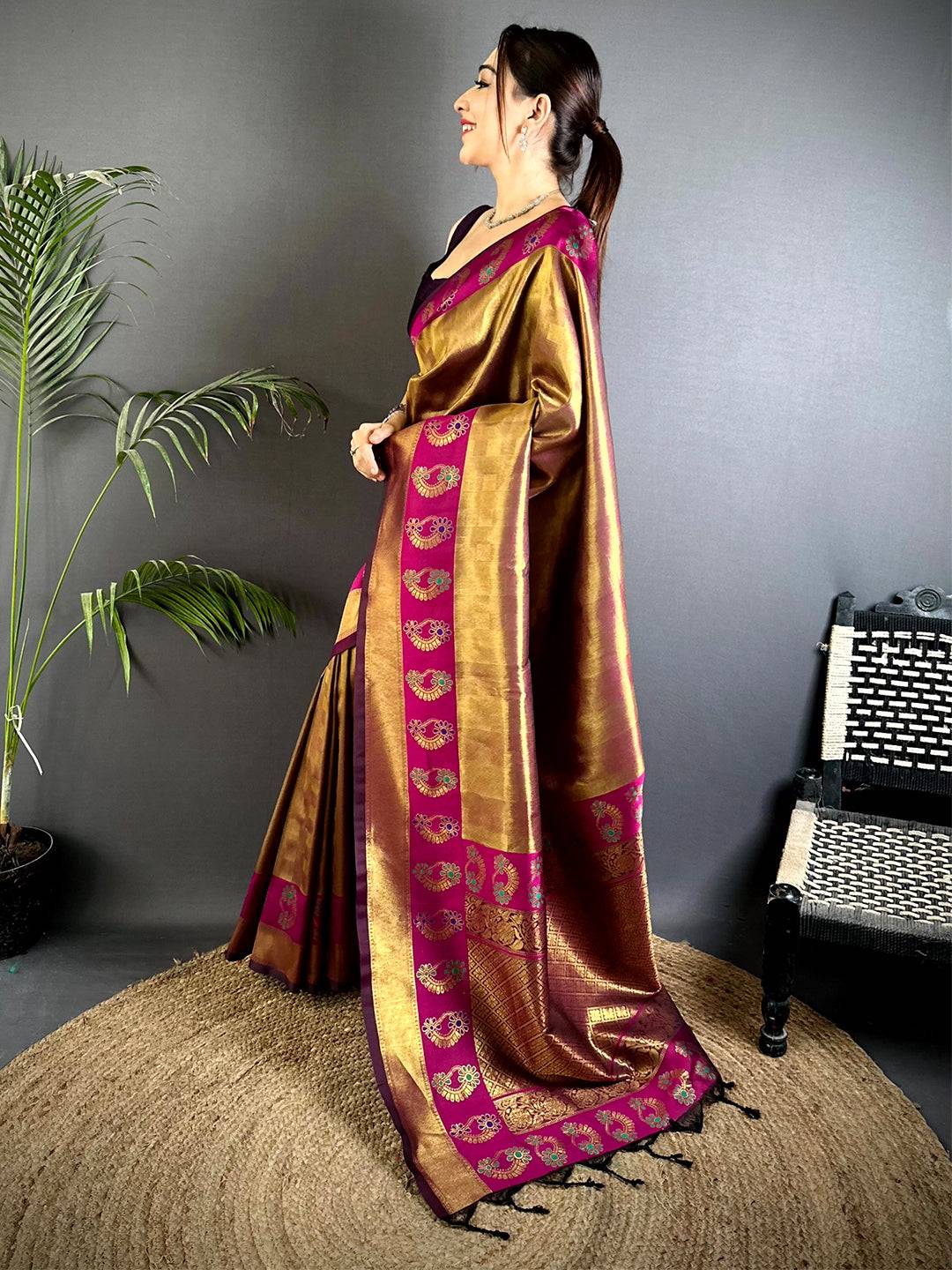 Golden Grace Tissue Kanjivaram Saree