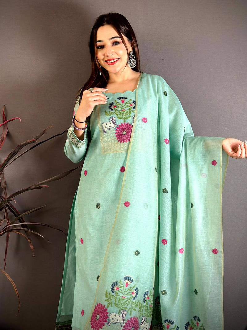 Aqua Classic Floral Cotton Dress