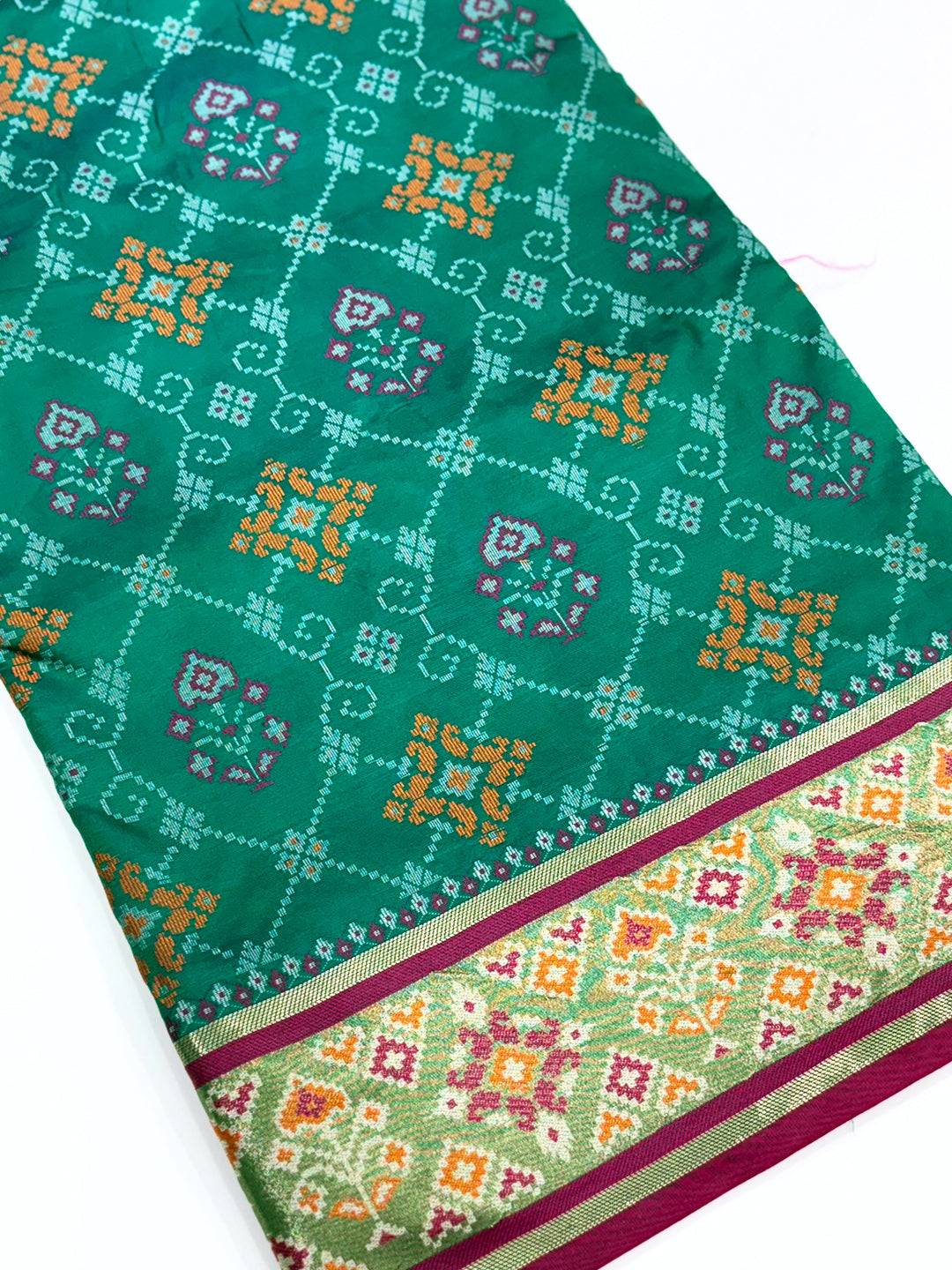 Royal Sky Pochampally Patola Soft Silk Saree