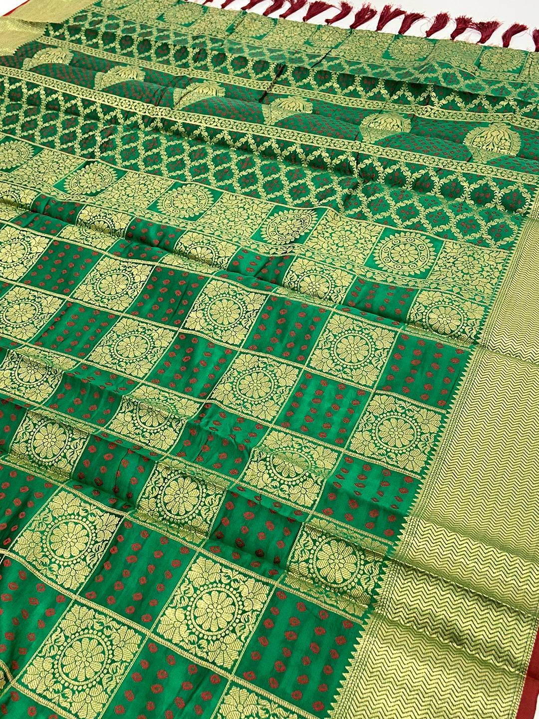 Green Banarasi Square Patola Saree