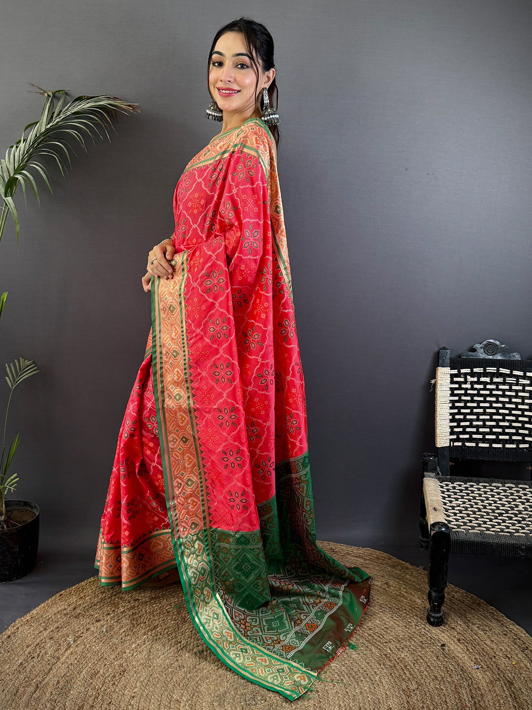 Artistic Pochampally Patola Silk Saree
