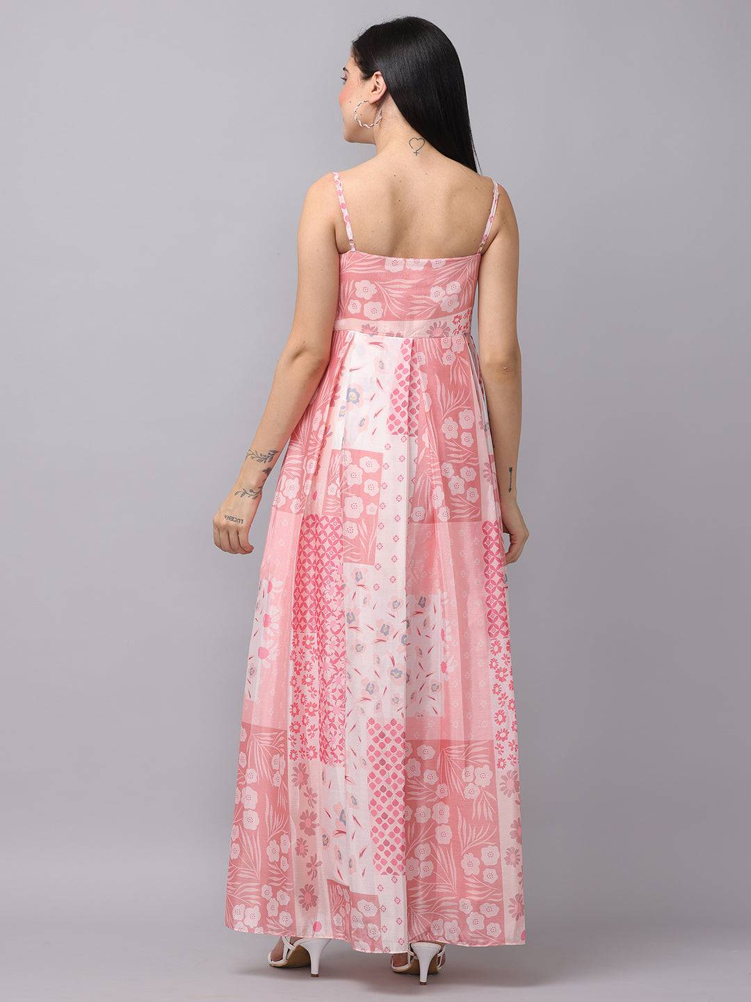 Blush Meadow Corset Dress back view