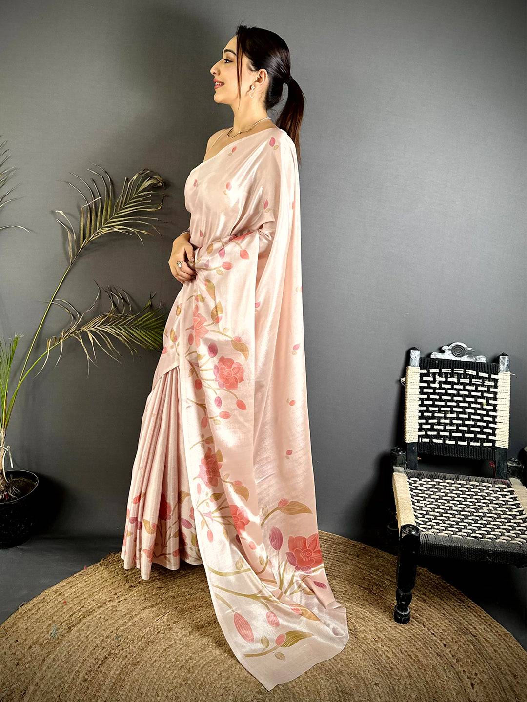 Radiant Soft Chinnon Chiffon Floral Saree