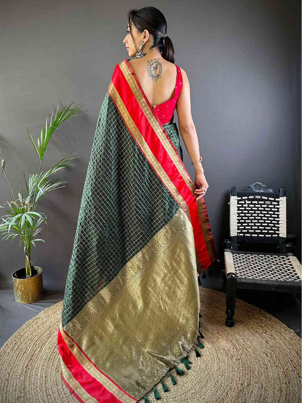 Green Silk Woven Kanchi Banarasi Saree