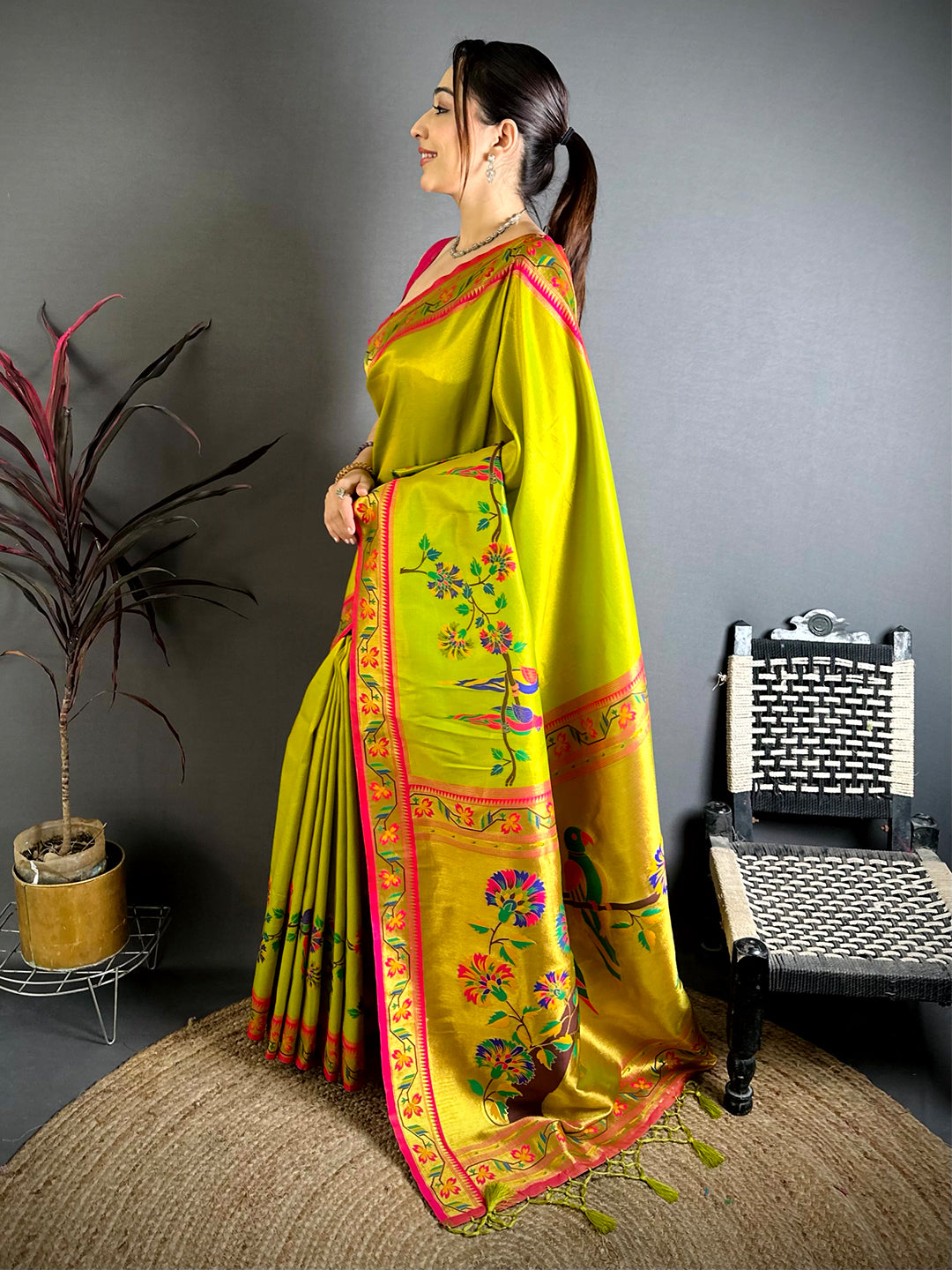 Opulent Minakari Paithani Tissue Saree