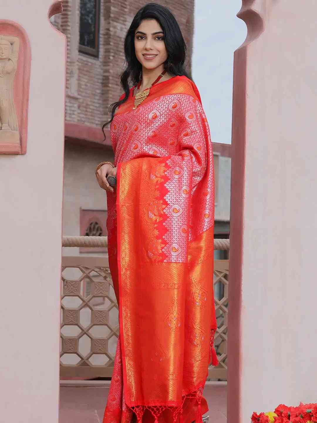 Kanjivaram Silk Saree with Zari Work