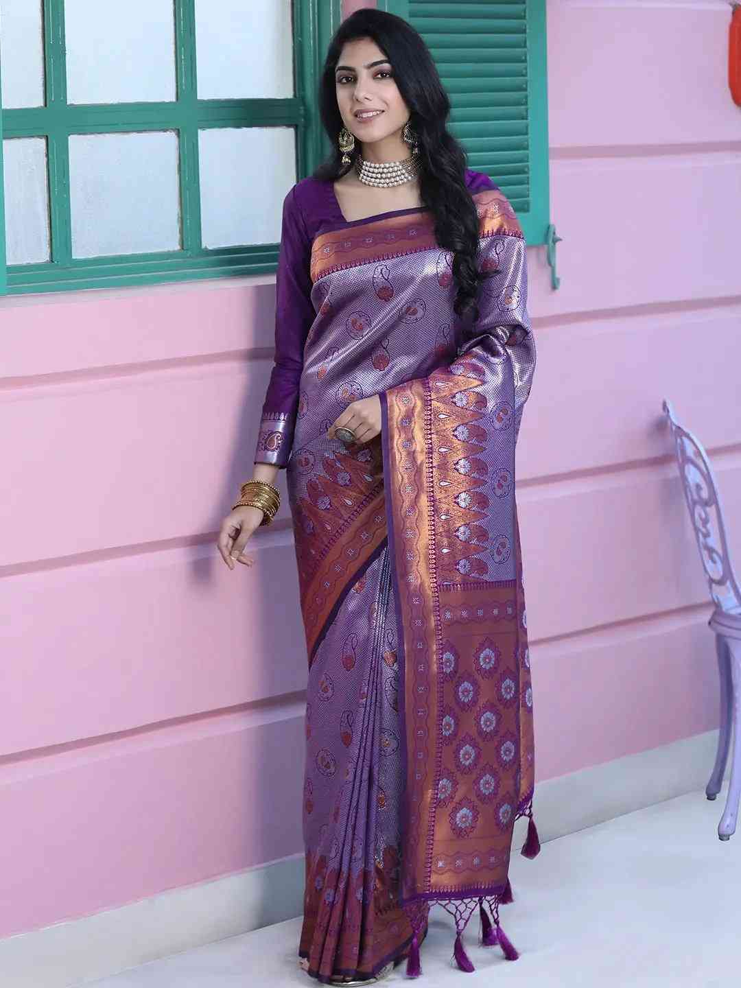 Kanjivaram Silk Saree With Zari Work