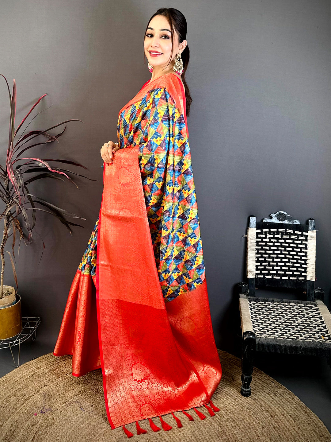 Heritage Soft Silk Digital Print Kanchi Saree