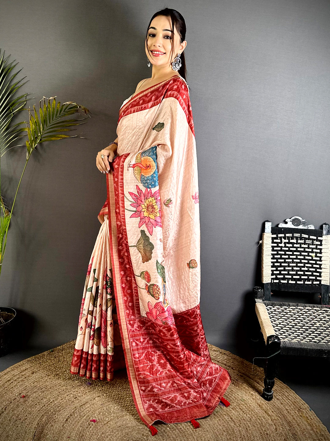 Royal Slub Ghicha Tussar Saree