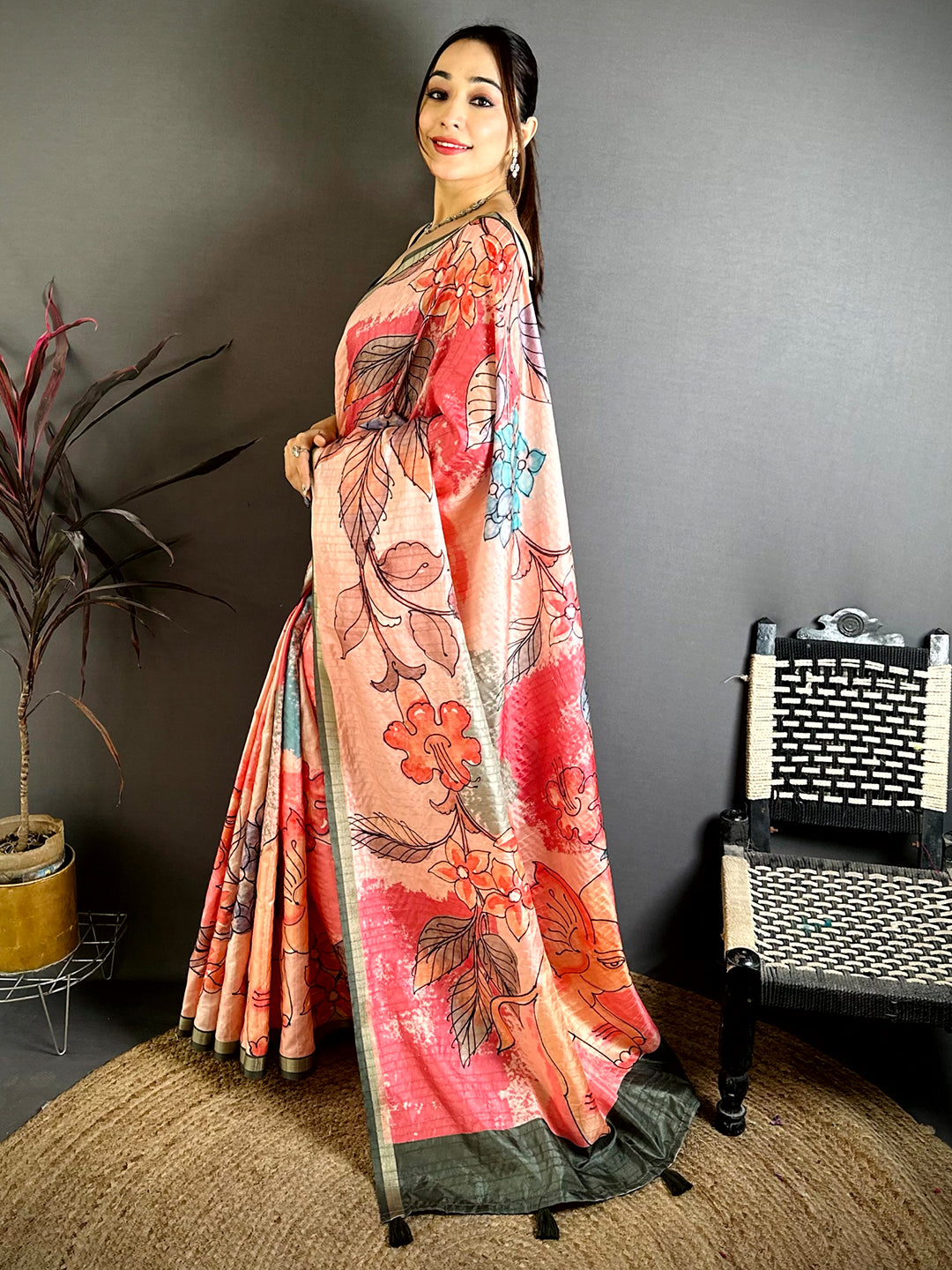 Royal Tussar Ghicha Printed Saree