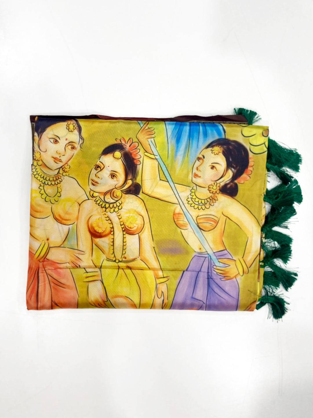 Mustard Banarasi Silk Kalamkari Saree