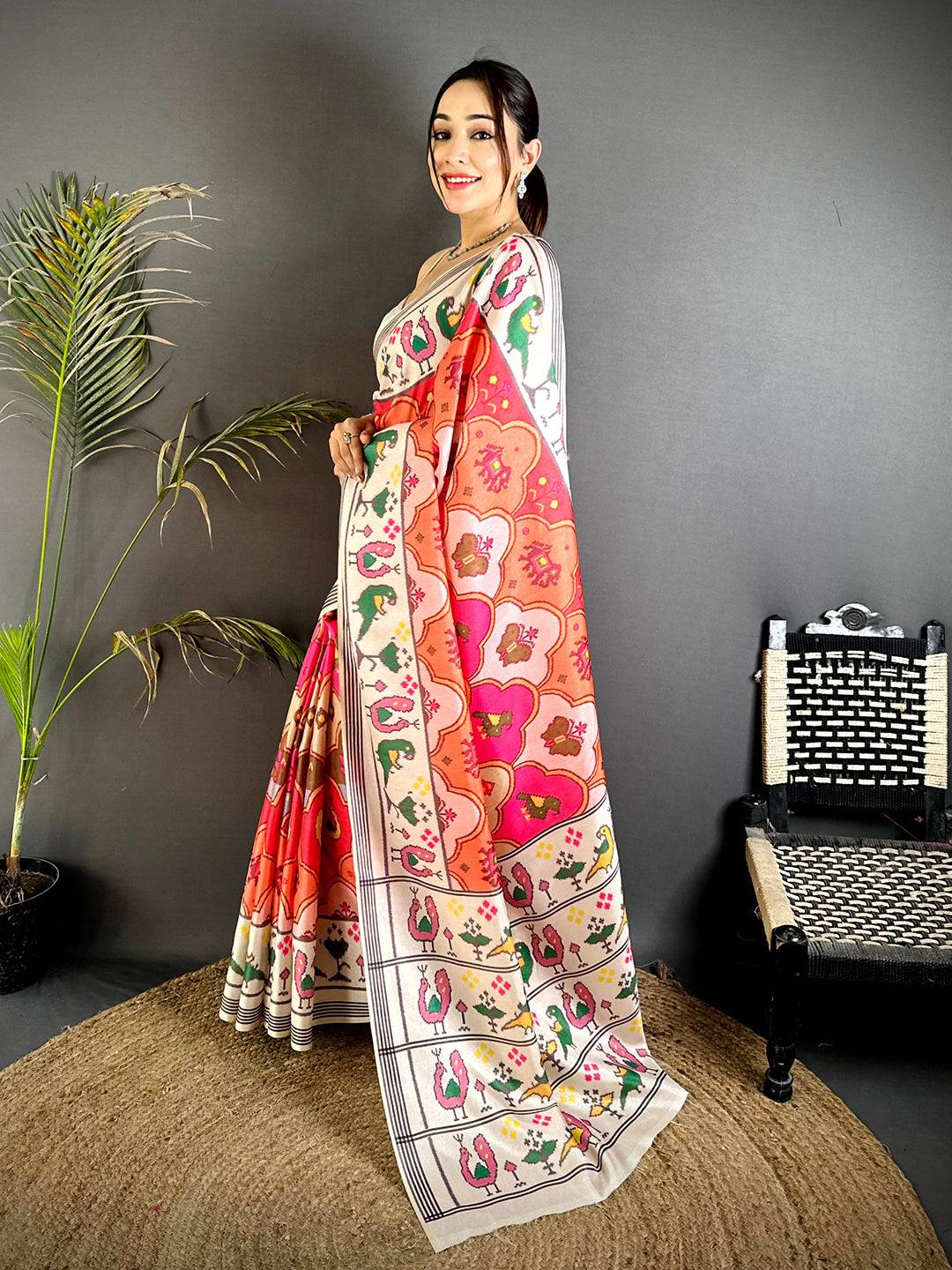 Classic Soft Tussar Silk Pochampally Saree