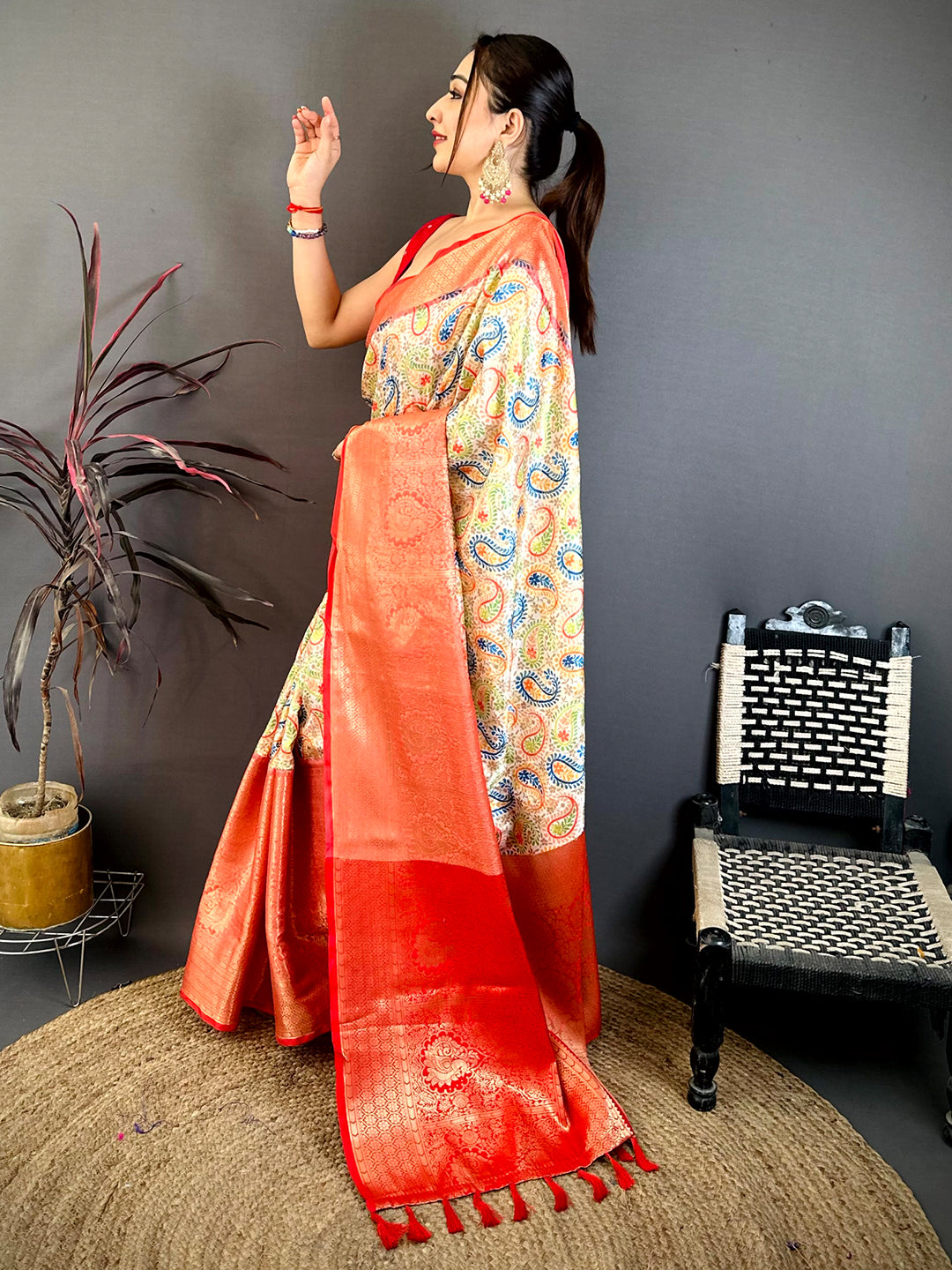 Radiant Soft Silk Digital Print Kanchi Saree