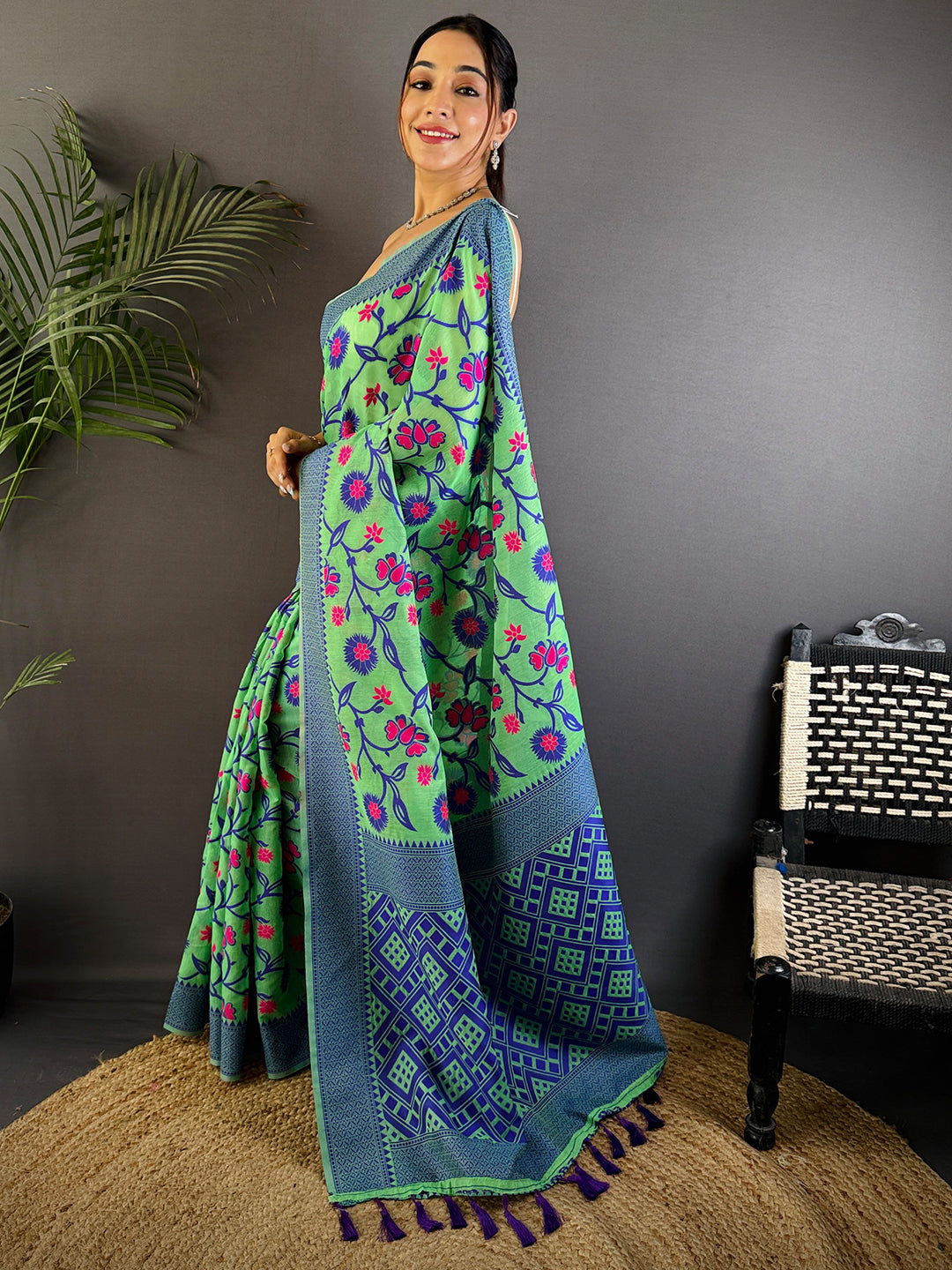 Radiance Cotton Silk Dhakai Jamdani Saree