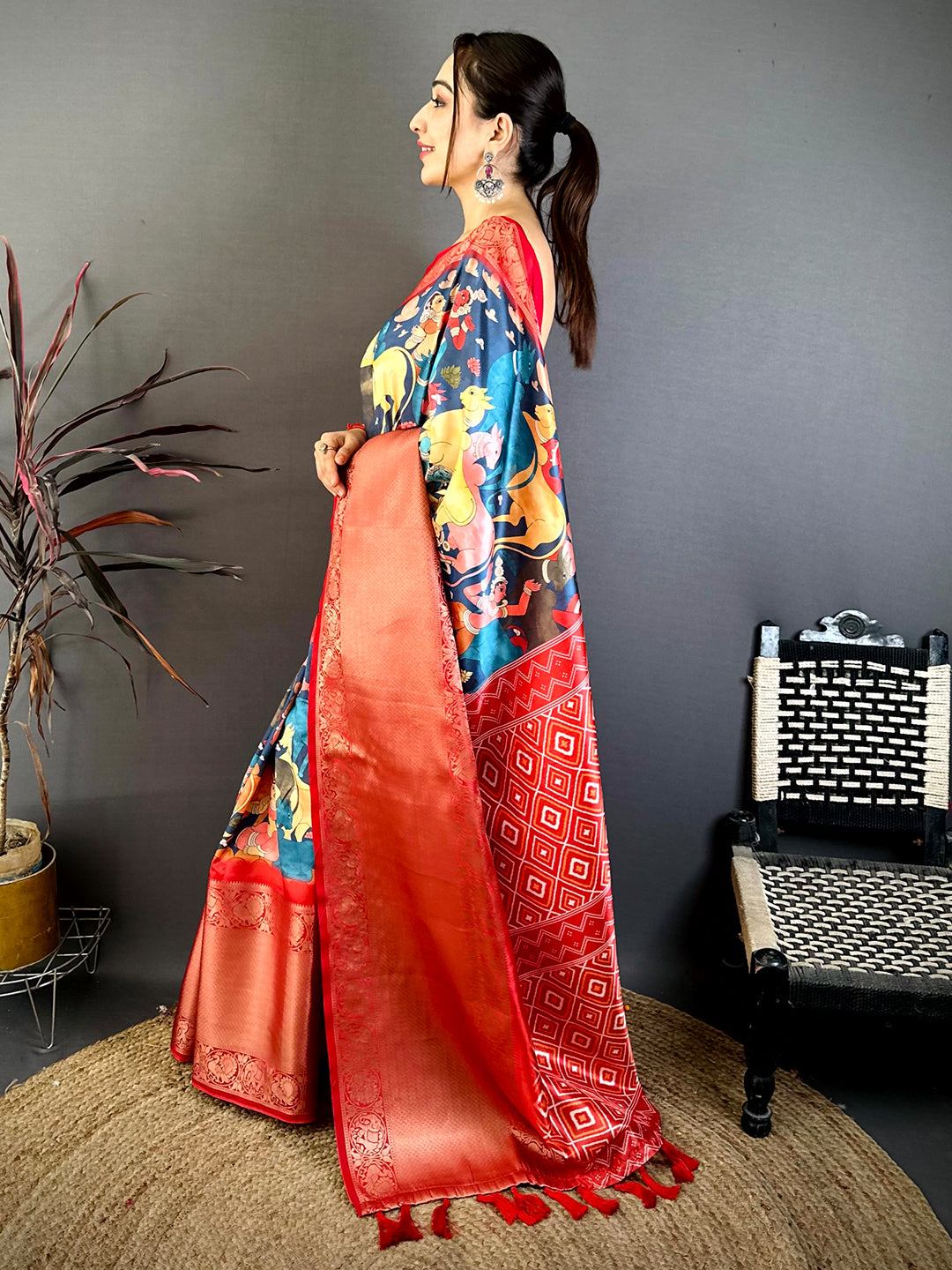 Classic Soft Silk Pichwai Print Kanchi Zari Saree