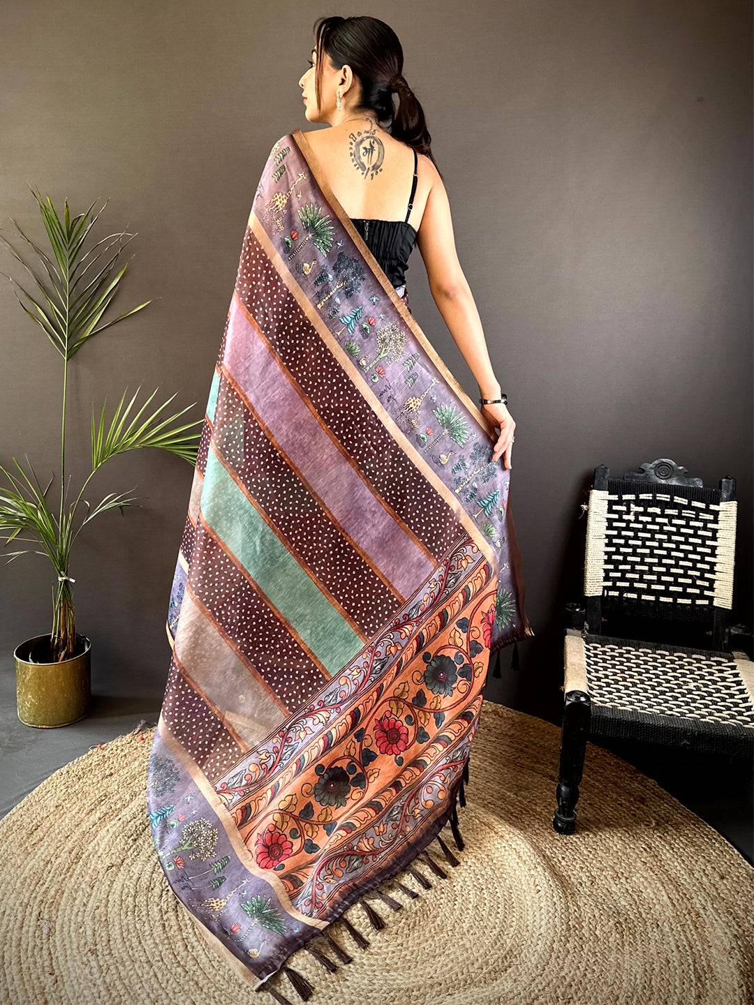 Exclusive Soft Chanderi Cotton Bandhej Print Saree