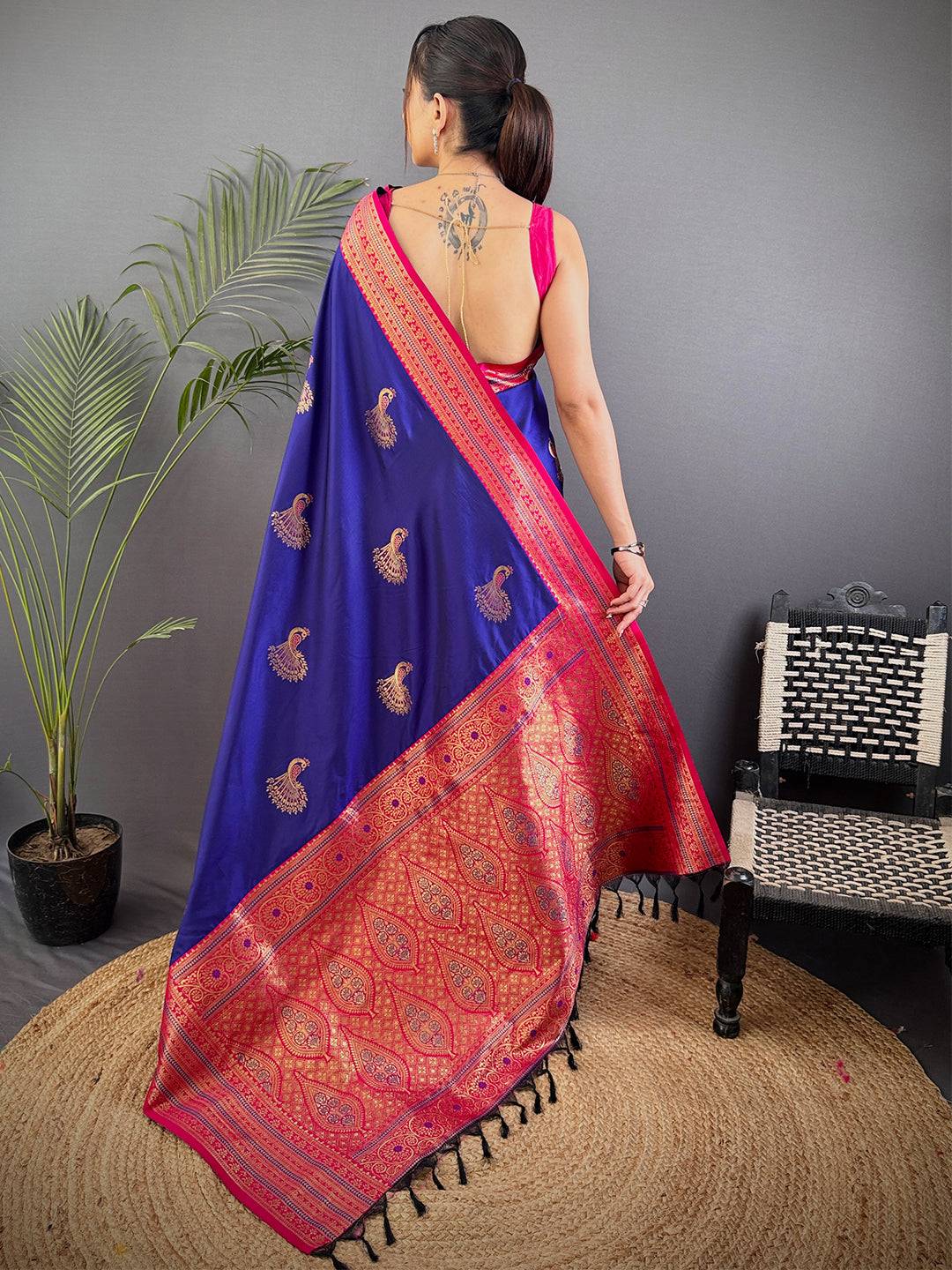 Royal Purple Soft Silk Kanjivaram Saree