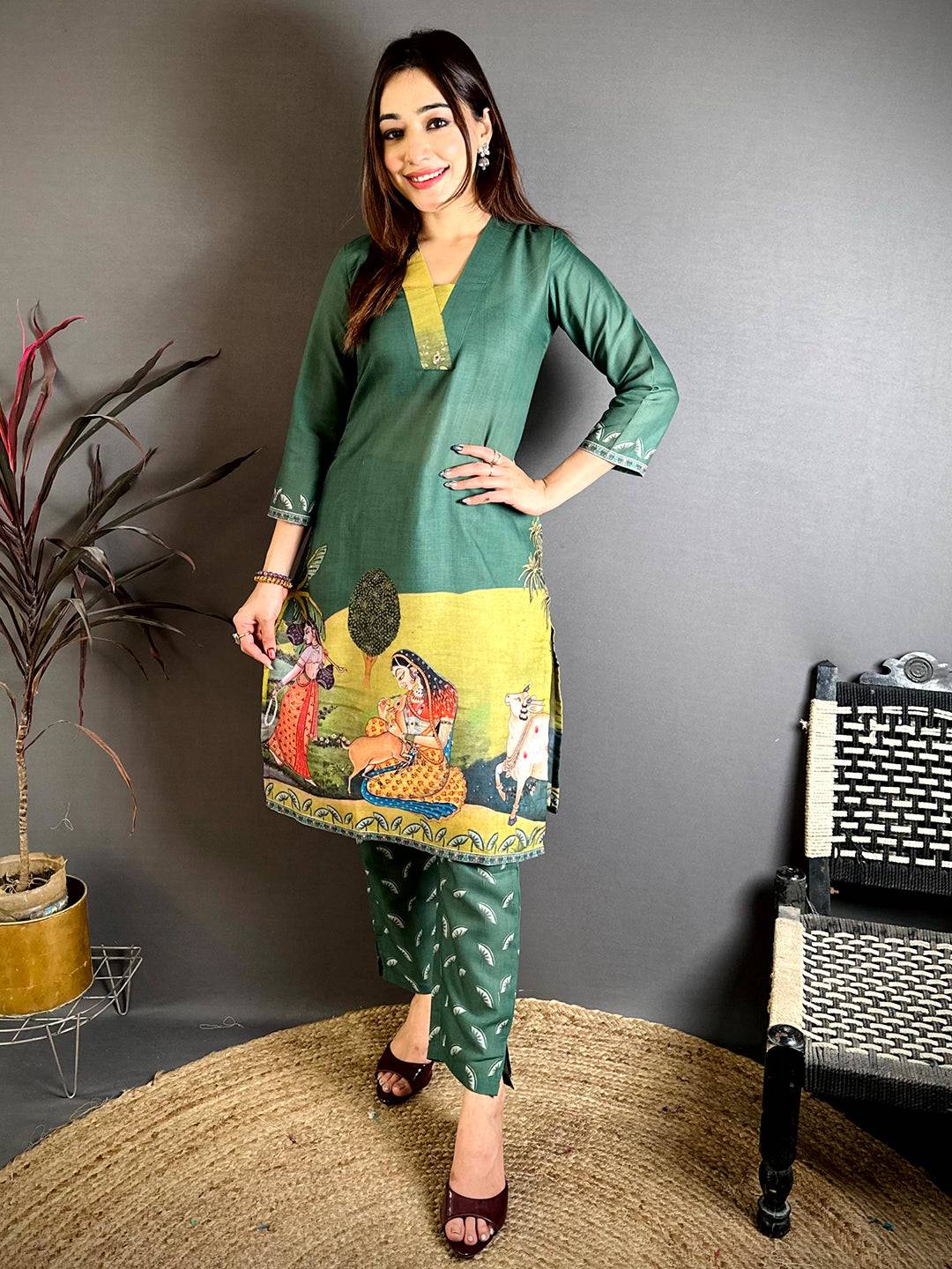 Mul Cotton Overlap Neck Kurti