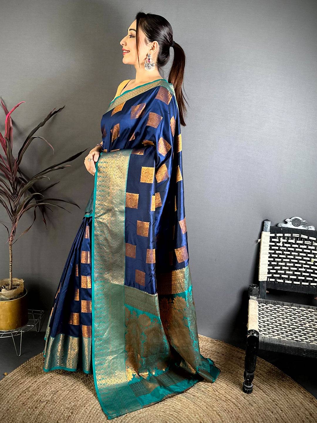Royal Copper Zari Banarasi Katan Silk Saree