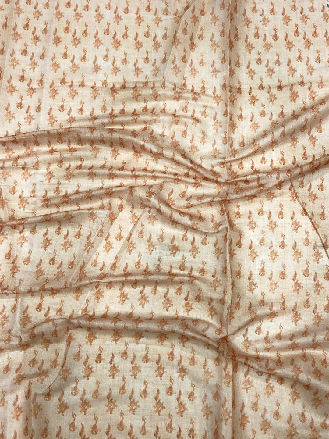 Peach Tussar Pashmina Kalamkari Saree