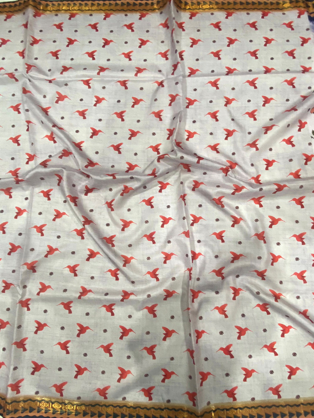 Off White Soft Silk Floral Saree