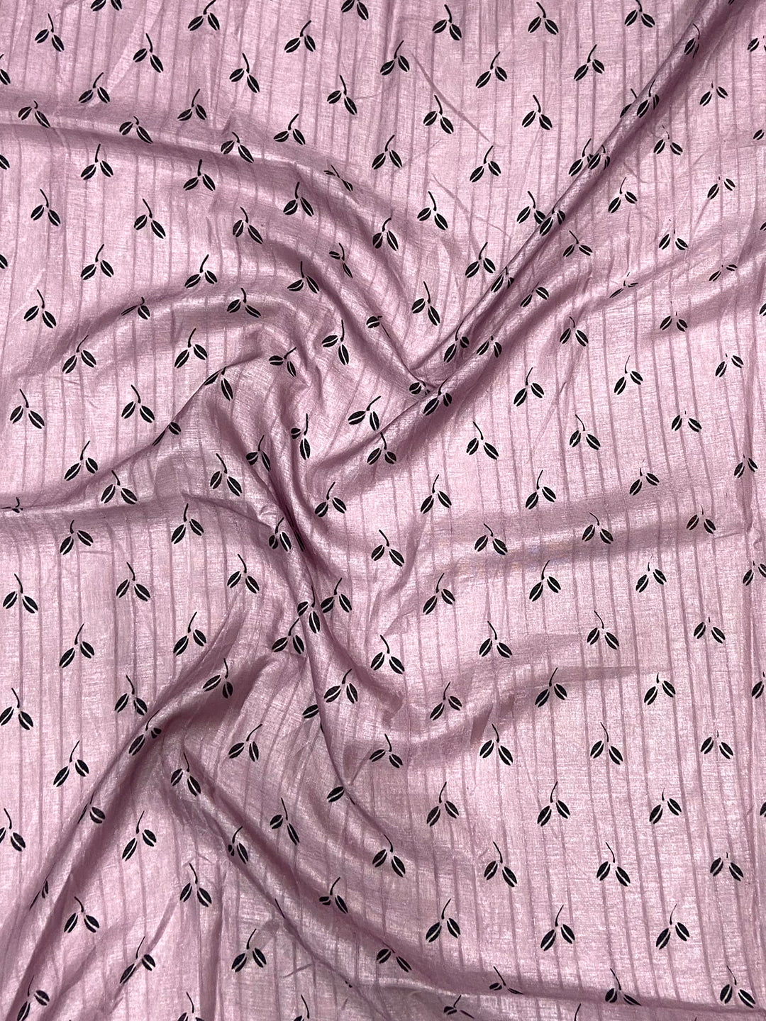 Lavender Ghicha Leaf Print Saree