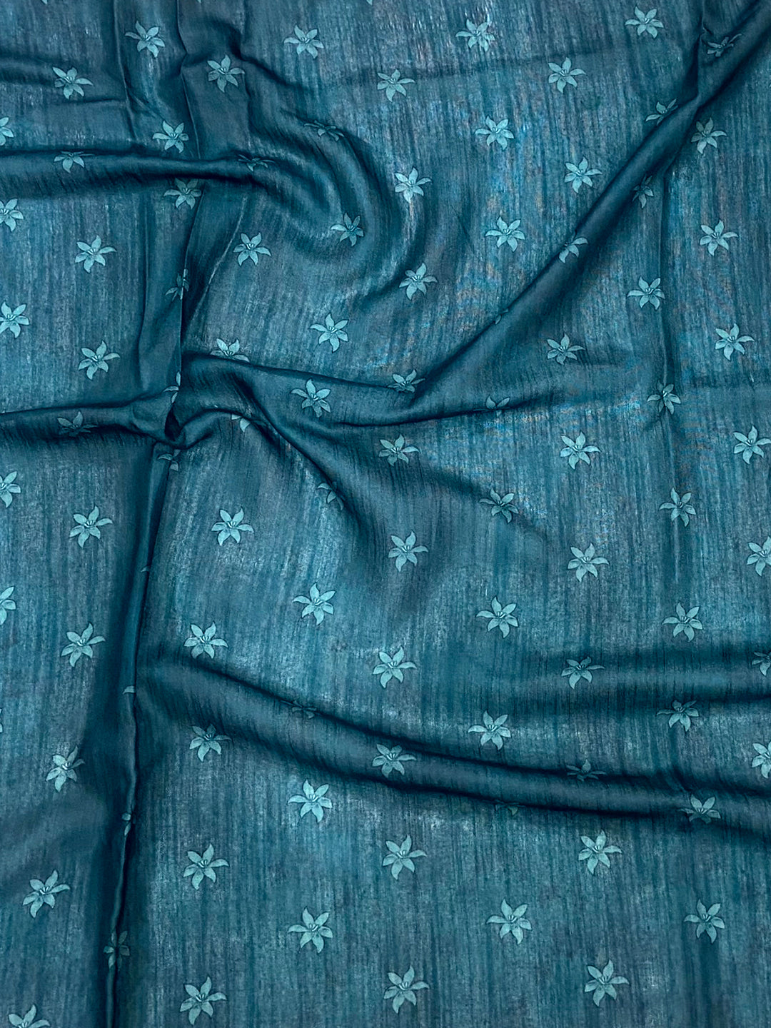 Ivory Linen Block Kalamkari Print Saree