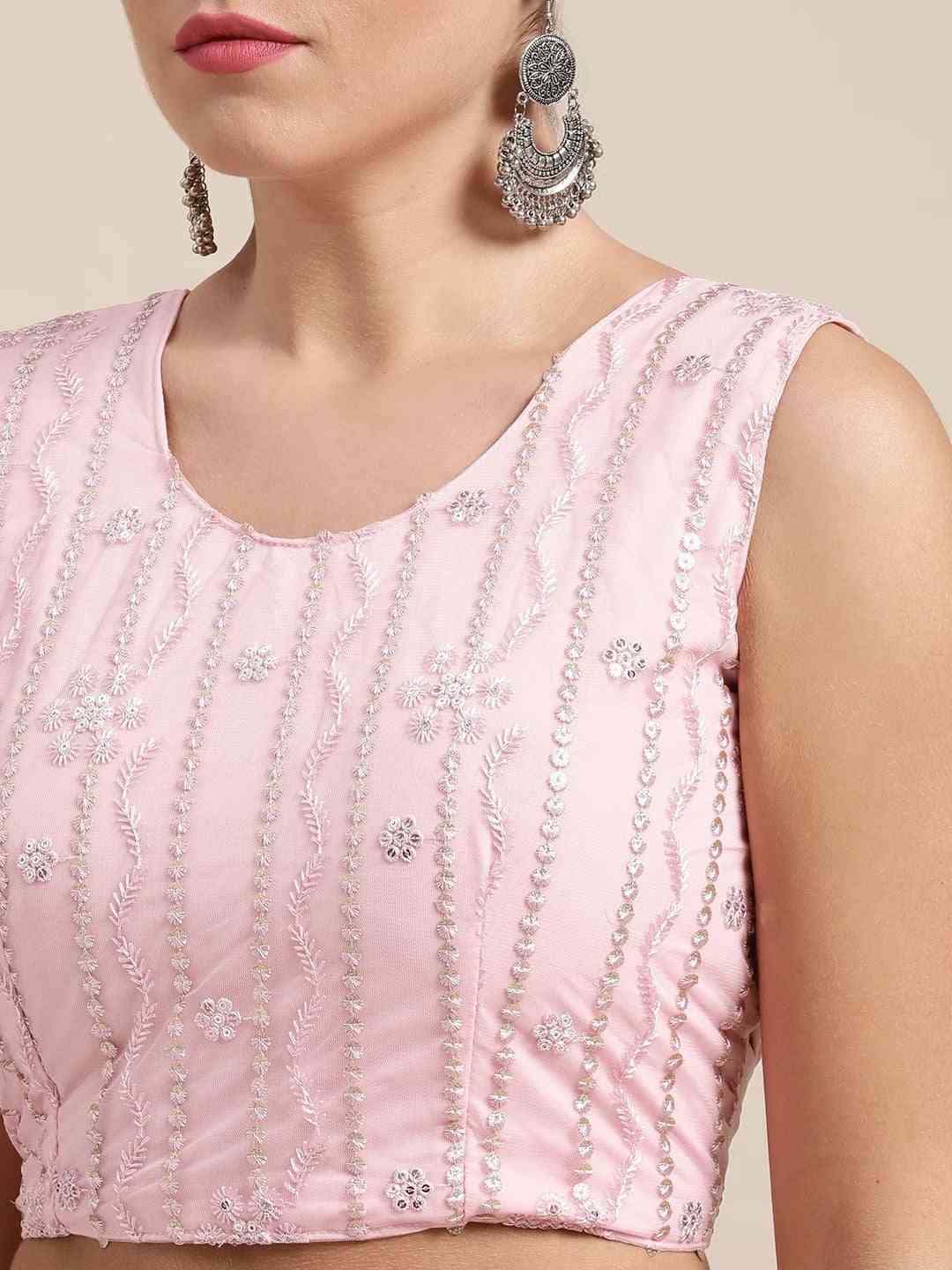 Stylish Pink Colour Solid Print Saree